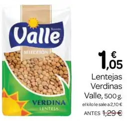 Supermercados El Jamón Valle lentejas verdinas oferta