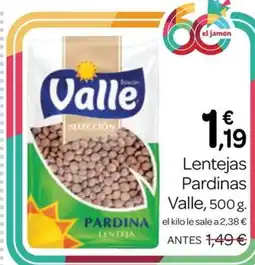 Supermercados El Jamón Valle lentejas pardinas oferta
