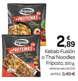 Supermercados El Jamón Fripozo kebab fusión o thai noodles oferta