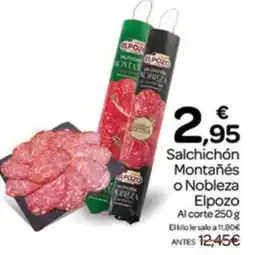 Supermercados El Jamón Elpozo salchichón montañés o nobleza oferta