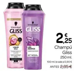 Supermercados El Jamón Gliss champú oferta