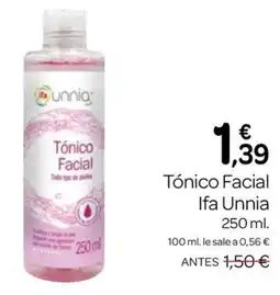 Supermercados El Jamón Ifa Unnia tónico facial oferta
