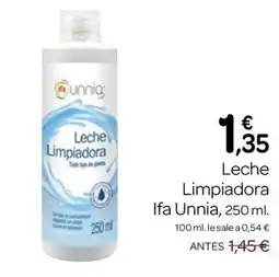 Supermercados El Jamón Ifa Unnia leche limpiadora oferta