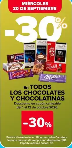 Carrefour chocolates y chocolatinas oferta