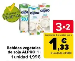 Carrefour Bebidas vegetales de soja ALPRO oferta