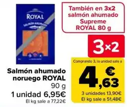Carrefour Royal salmón ahumado noruego oferta