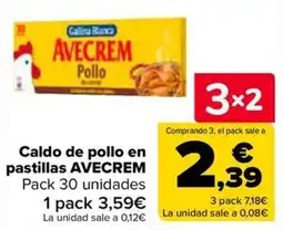 Carrefour Avecrem caldo de pollo en pastillas oferta