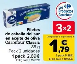 Carrefour Carrefour Classic filetes de caballa del sur en aceite de oliva oferta