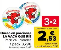 Carrefour La Vaca Que Ríe Queso en porciones oferta