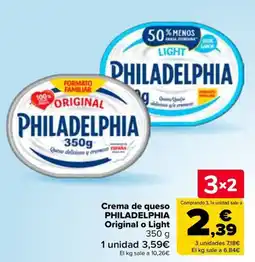 Carrefour philadelphia crema de queso original o light oferta