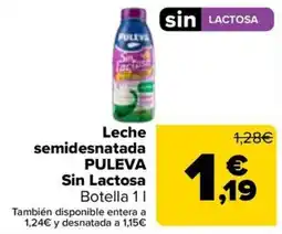 Carrefour Puleva leche semidesnatada sin lactosa oferta