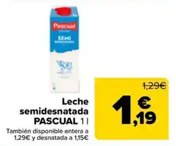Carrefour Leche semidesnatada PASCUAL oferta