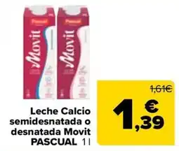 Carrefour Movit Leche Calcio semidesnatada o desnatada oferta