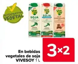 Carrefour Vivesoy bebidas vegetales de soja oferta