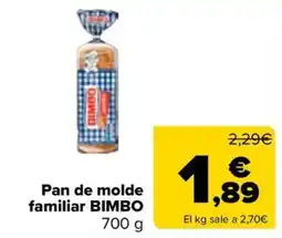 Carrefour Bimbo pan de molde familiar oferta
