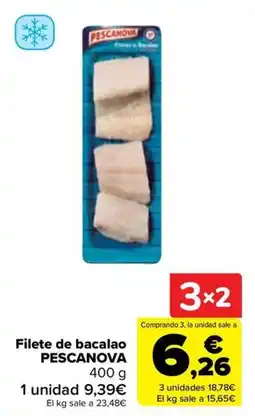 Carrefour Pescanova filete de bacalao oferta