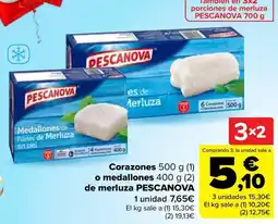 Carrefour Pescanova corazones de merluza oferta