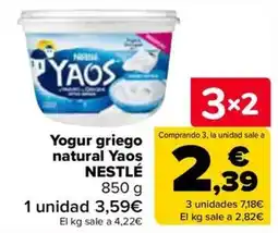 Carrefour Yaos yogur griego natural oferta