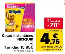 Carrefour Nesquik cacao instantáneo oferta