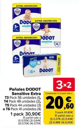 Carrefour Pañales DODOT Sensitive Extra oferta