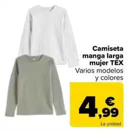 Carrefour TEX camiseta manga larga mujer oferta