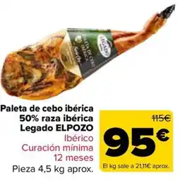 Carrefour Legado Elpozo paleta de cebo ibérica oferta