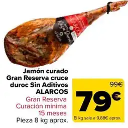 Carrefour Alarcos jamón curado gran reserva cruce duroc sin aditivos oferta