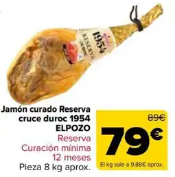 Carrefour Elpozo jamón curado reserva cruce duroc 1954 oferta