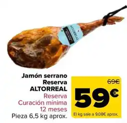 Carrefour Altoreal jamón serrano reserva oferta