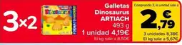 Carrefour Artiach galletas dinosaurus oferta