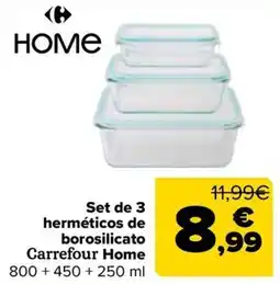 Carrefour Carrefour Home set de 3 herméticos de borosilicato oferta