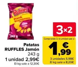 Carrefour Ruffles patatas jamón oferta