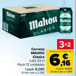 Carrefour Mahou cerveza clásica oferta