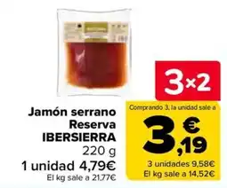 Carrefour Ibersierra jamón serrano reserva oferta