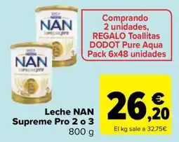 Carrefour Nan leche supreme pro 2 o 3 oferta