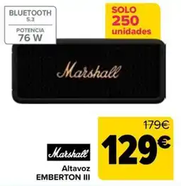 Carrefour Marshall Altavoz Emberton III oferta