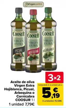 Carrefour Aceite de oliva Virgen Extra Hojiblanca, Picual, Arbequina o Cornicabra COOSUR oferta