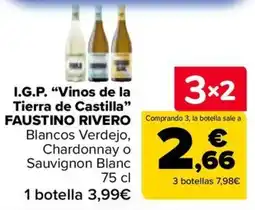 Carrefour Faustino rivero I.G.P. "Vinos de la Tierra de Castilla" oferta