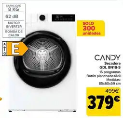 Carrefour Candy secadora gdl 8n1b-s oferta