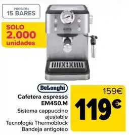 Carrefour DeLonghi cafetera espresso EM450.M oferta