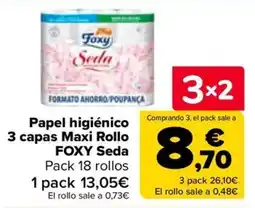 Carrefour Foxy Seda papel higiénico oferta