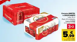 Carrefour Cerveza AMSTEL o CRUZCAMPO oferta