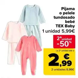 Carrefour TEX Baby Pijama o pelele tundosado bebé oferta