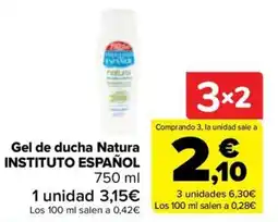 Carrefour Instituto Español Gel de ducha Natura oferta