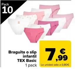 Carrefour TEX Basic Braguita o slip infantil oferta