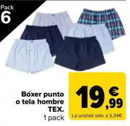 Carrefour Bóxer punto o tela hombre TEX. oferta