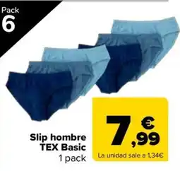 Carrefour TEX Basic slip hombre oferta