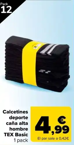 Carrefour TEX Basic calcetines deporte caña alta hombre oferta