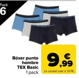 Carrefour Bóxer punto hombre TEX Basic oferta