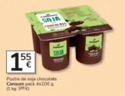 Consum Postre de soja chocolate oferta